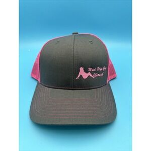Richardson 112 Mesh Snapback Trucker Hat Black/Pink Mid Flap Guy Off-road